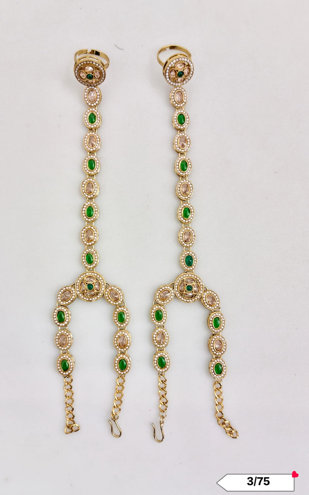 Antique Gold Plated Hathpanja Set