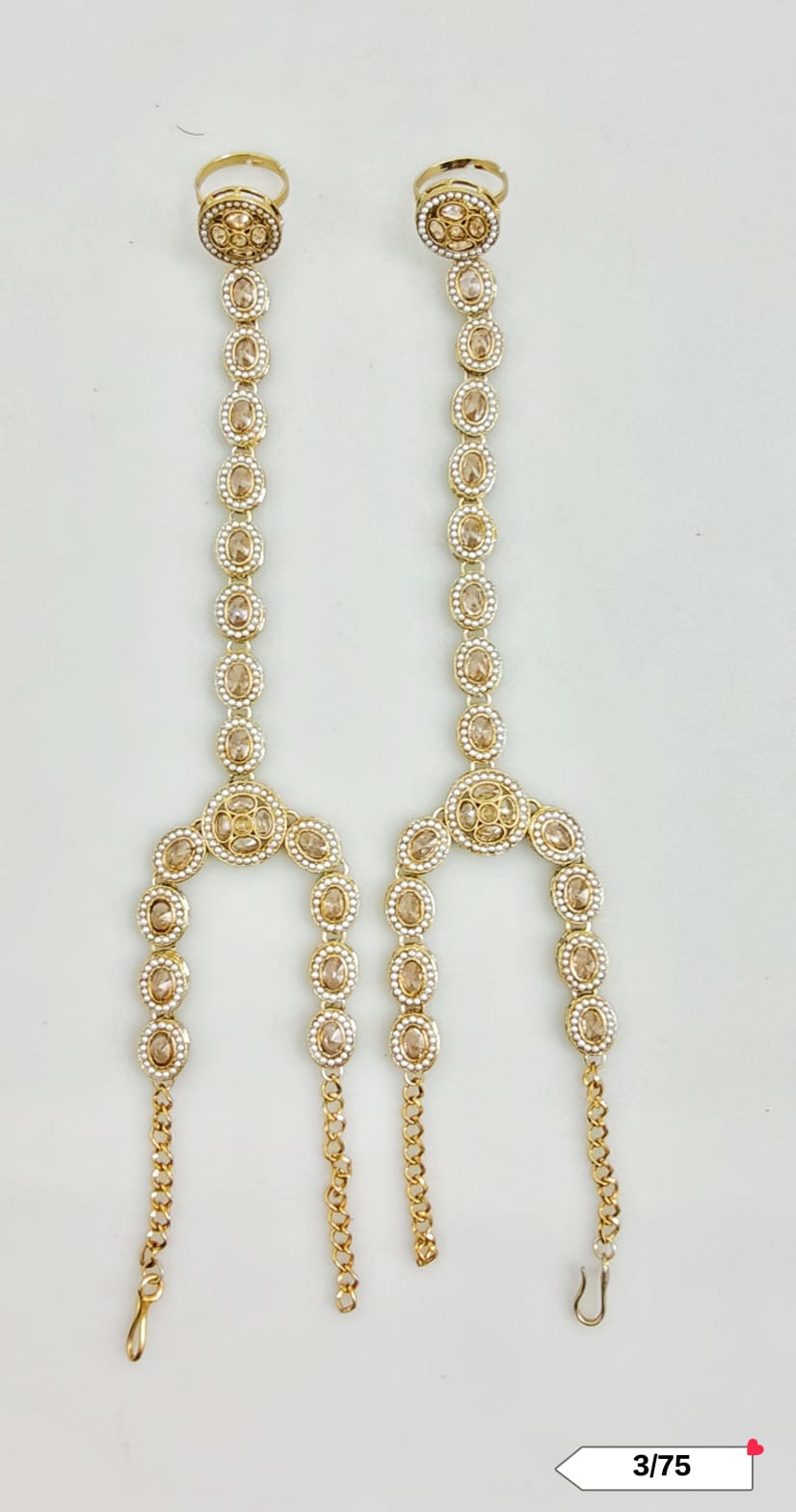 Antique Gold Plated Hathpanja Set