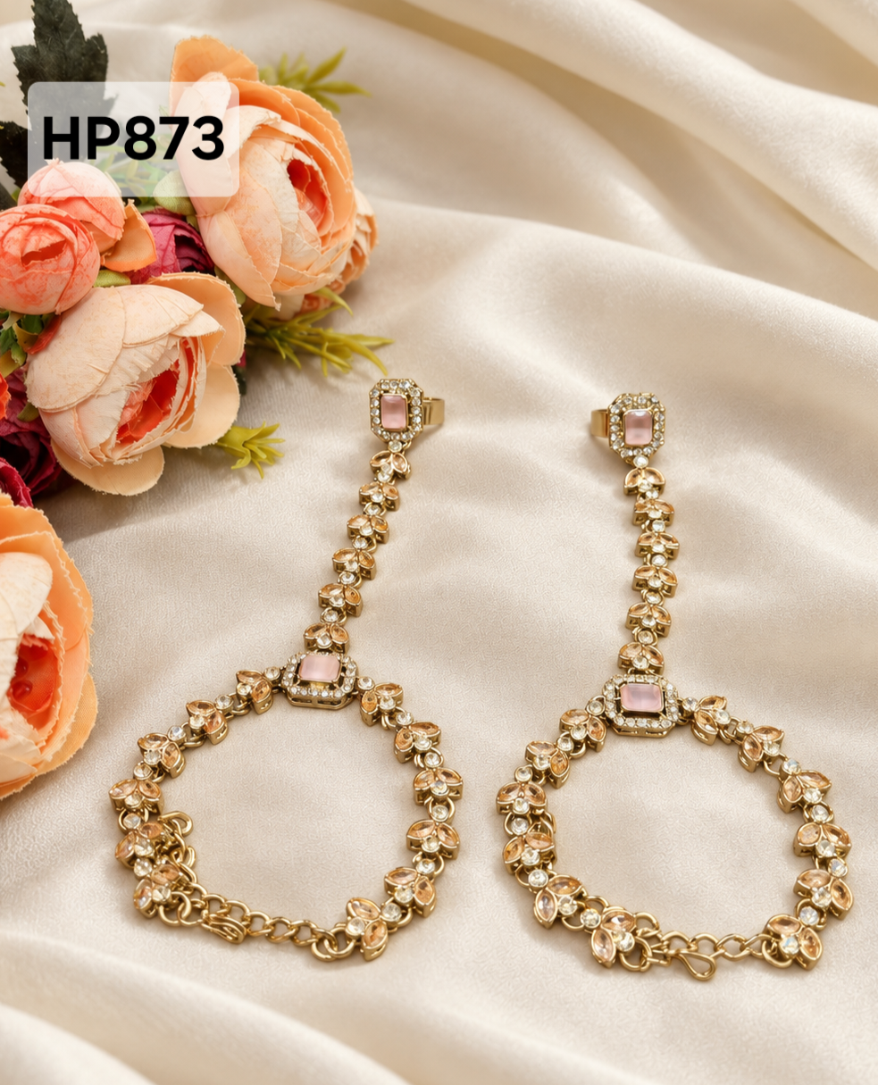 Geometric Stone Haath Phool Hand Harness