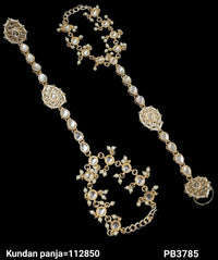 Gold Plated Traditional Kundan Hathpanja Set