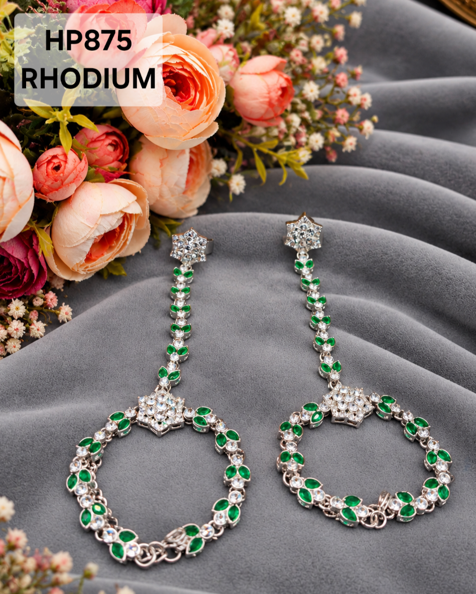 Floral Hand Harness Bracelet with Attached Finger Ring