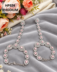 Halo Cluster Haath Phool Hand Chain with Finger Ring