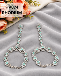 Halo Cluster Haath Phool Hand Chain with Finger Ring