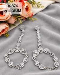 Halo Cluster Haath Phool Hand Chain with Finger Ring