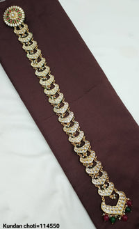 Traditional Kundan Choti with Pearl & CZ Stone Detailing