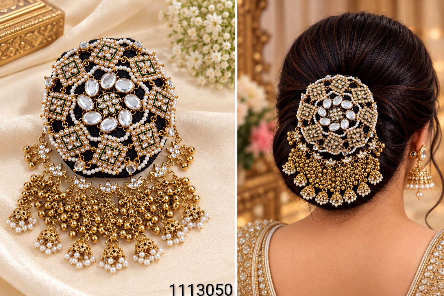 Ornate Bridal Hair Bun Brooch
