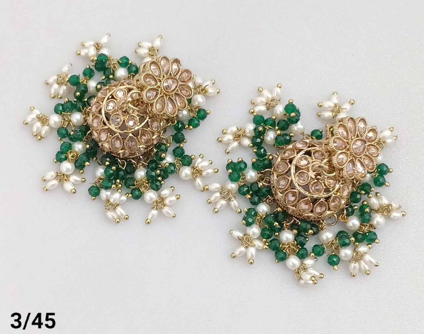 Antique Gold Plated Jhumki Set