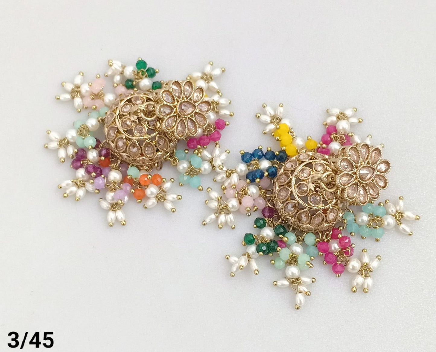 Antique Gold Plated Jhumki Set
