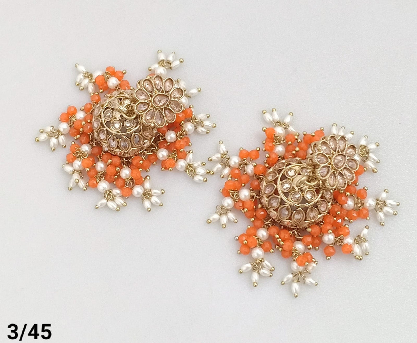 Antique Gold Plated Jhumki Set