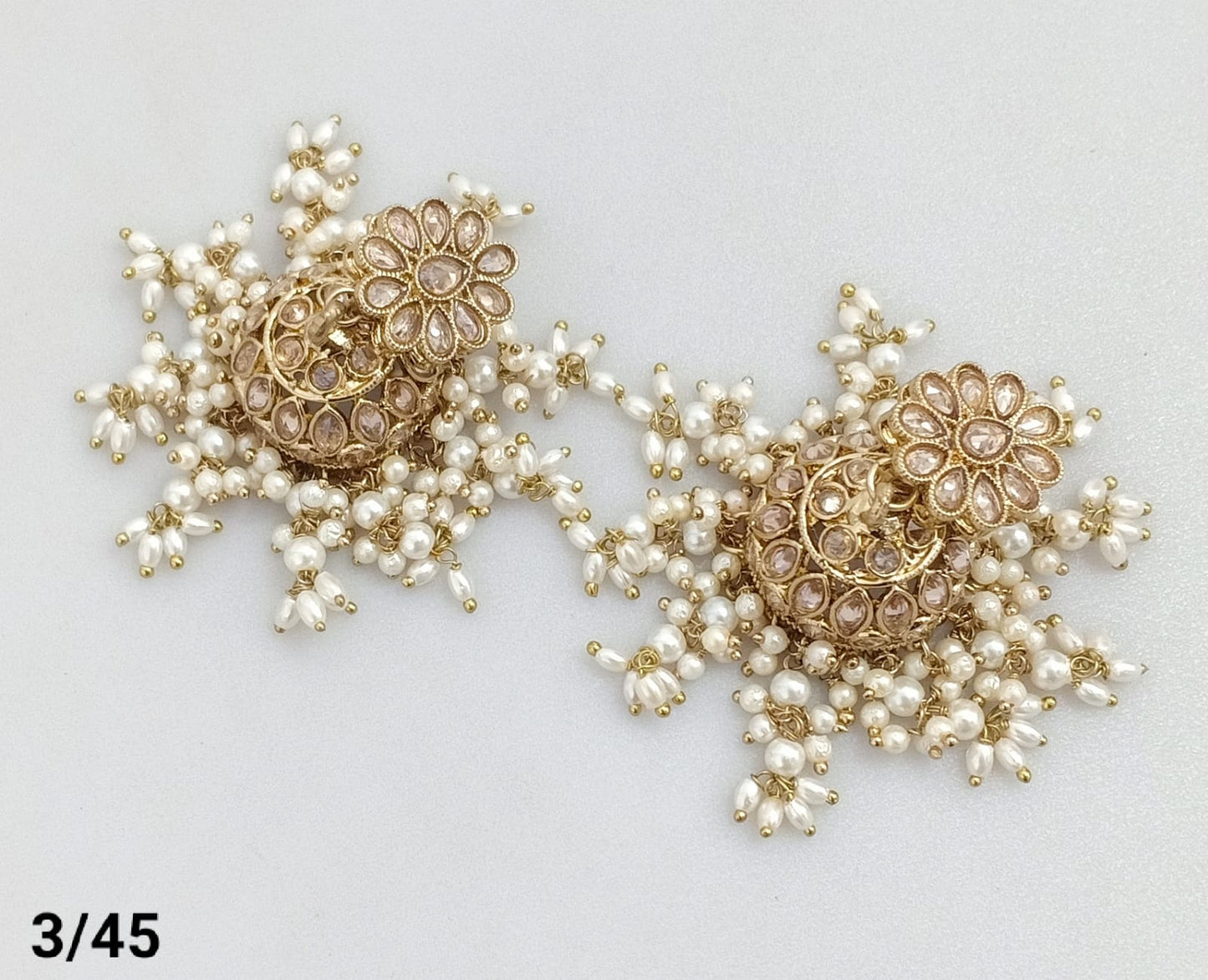Antique Gold Plated Jhumki Set