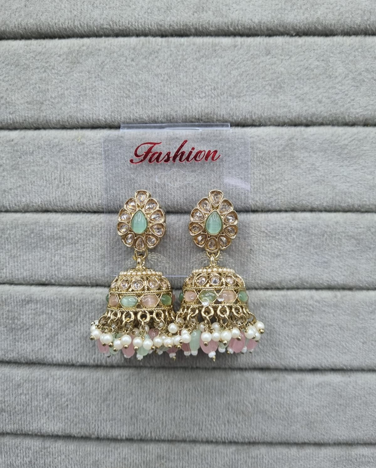 Pastel Pink & Pearl Jhumkhas