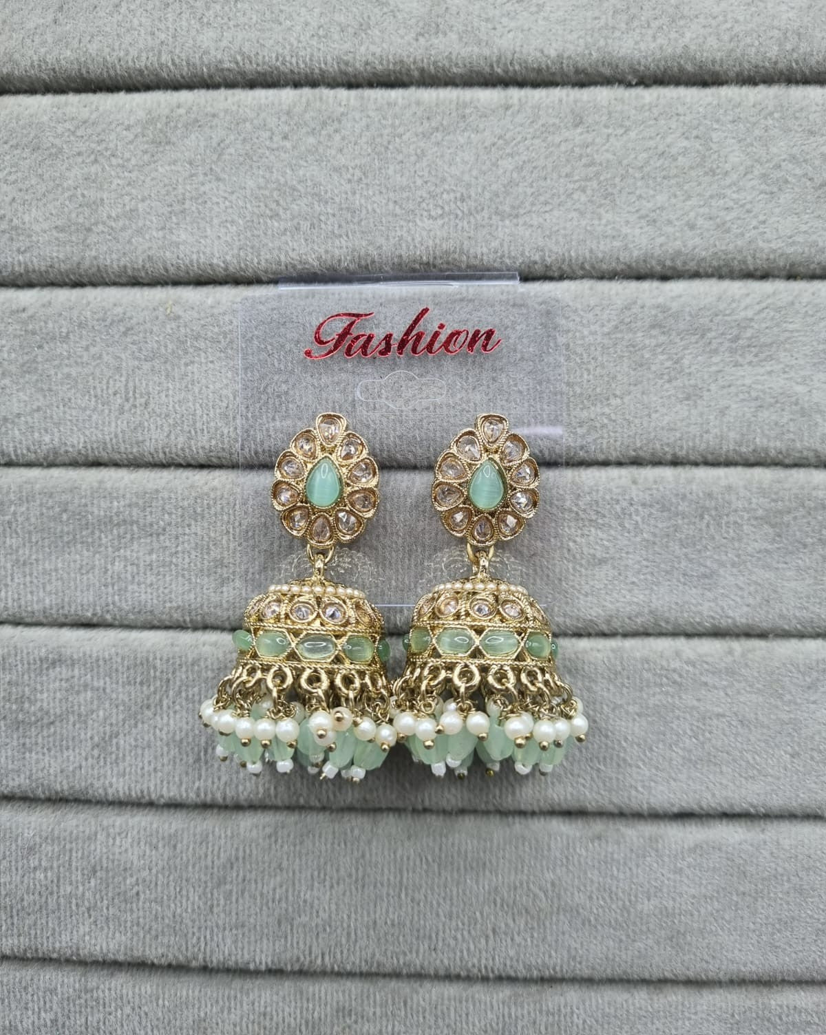 Pastel Pink & Pearl Jhumkhas