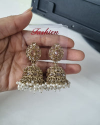 Pastel Pink & Pearl Jhumkhas