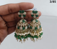 Traditional Jhumka Earrings with Kundan & Pearl Detailing – LucentEmarket