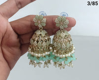 Traditional Jhumka Earrings with Kundan & Pearl Detailing – LucentEmarket