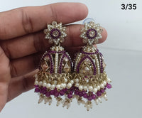 Lucent Handcrafted Kundan Pearl Jhumka Earrings – Statement Ethnic Drop Design