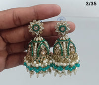 Lucent Handcrafted Kundan Pearl Jhumka Earrings – Statement Ethnic Drop Design