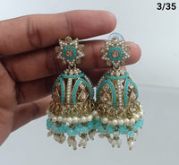 Lucent Handcrafted Kundan Pearl Jhumka Earrings – Statement Ethnic Drop Design