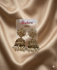 Deep Blue & Pearl Style Jhumkhas