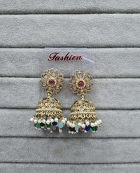 Deep Blue & Pearl Style Jhumkhas