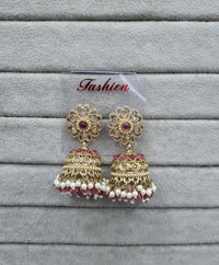 Deep Blue & Pearl Style Jhumkhas