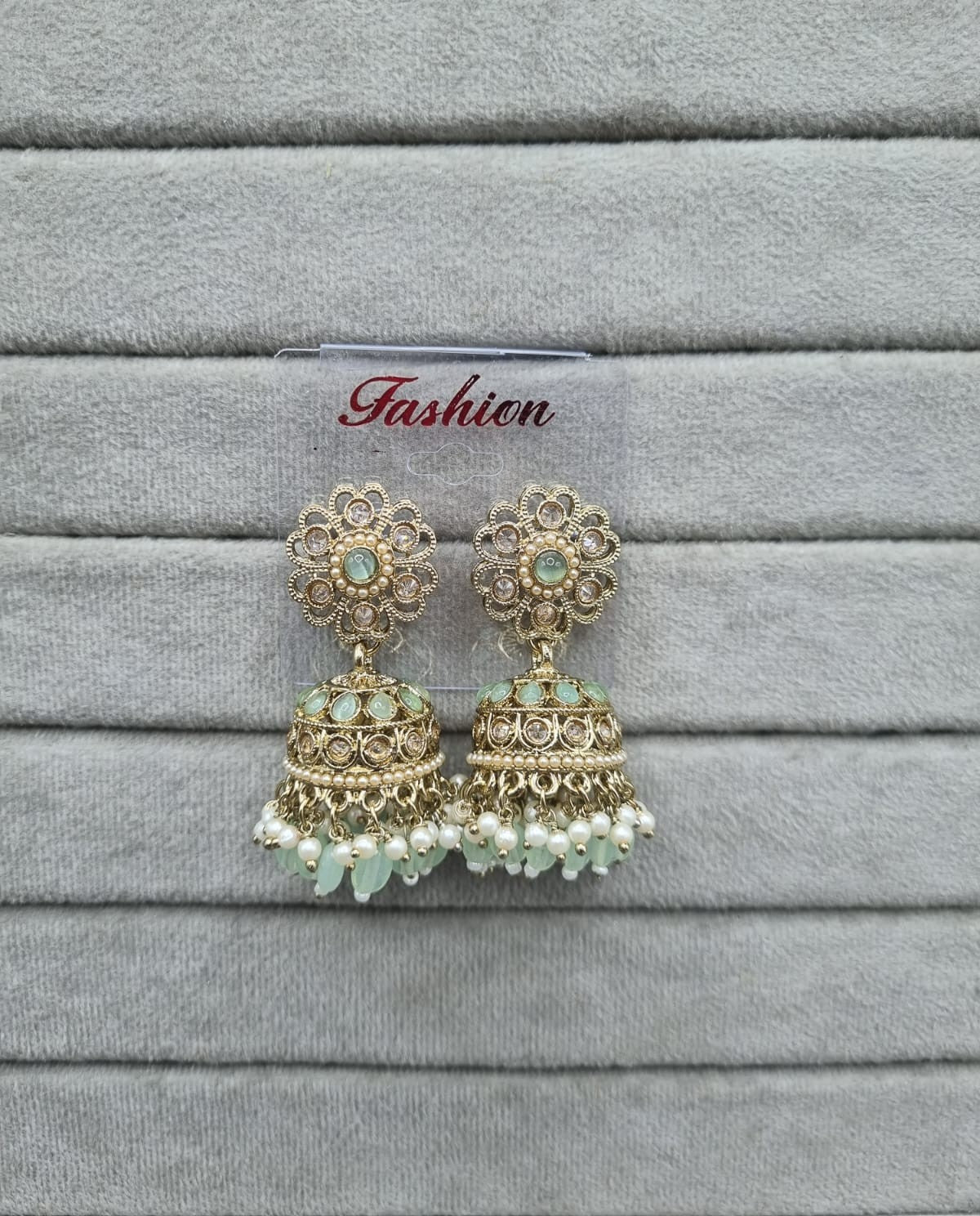 Deep Blue & Pearl Style Jhumkhas