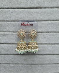 Deep Blue & Pearl Style Jhumkhas