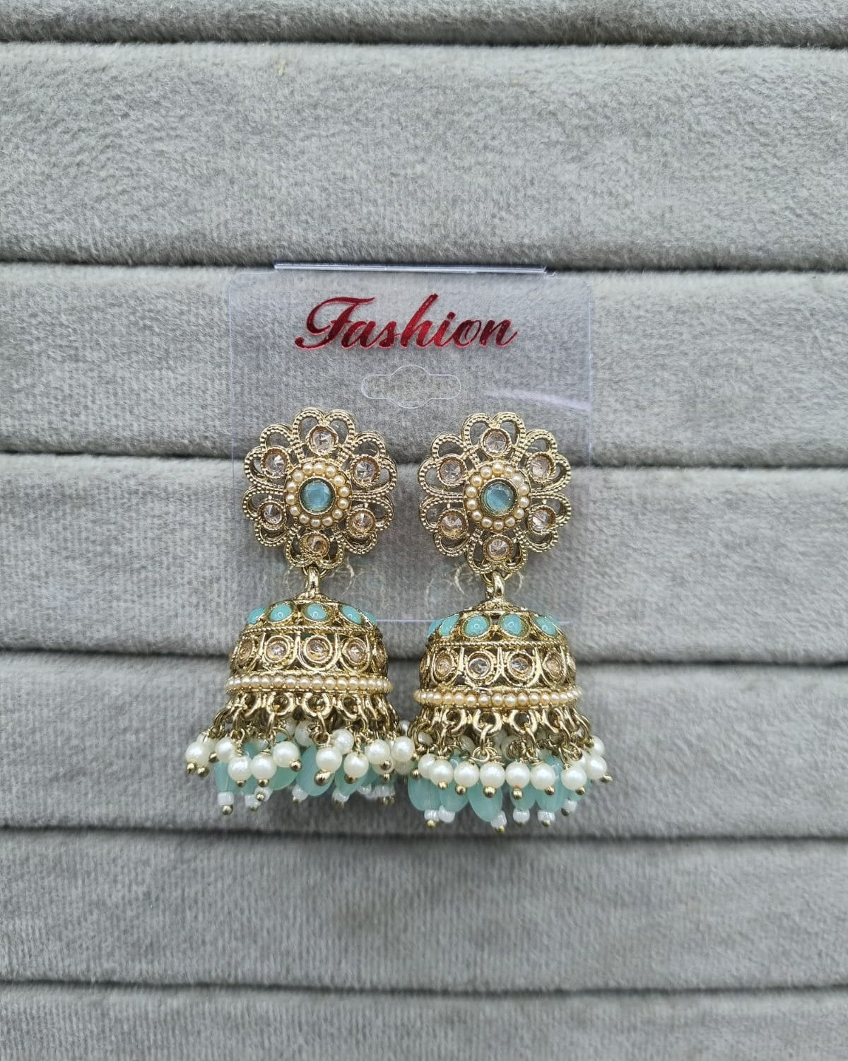 Deep Blue & Pearl Style Jhumkhas