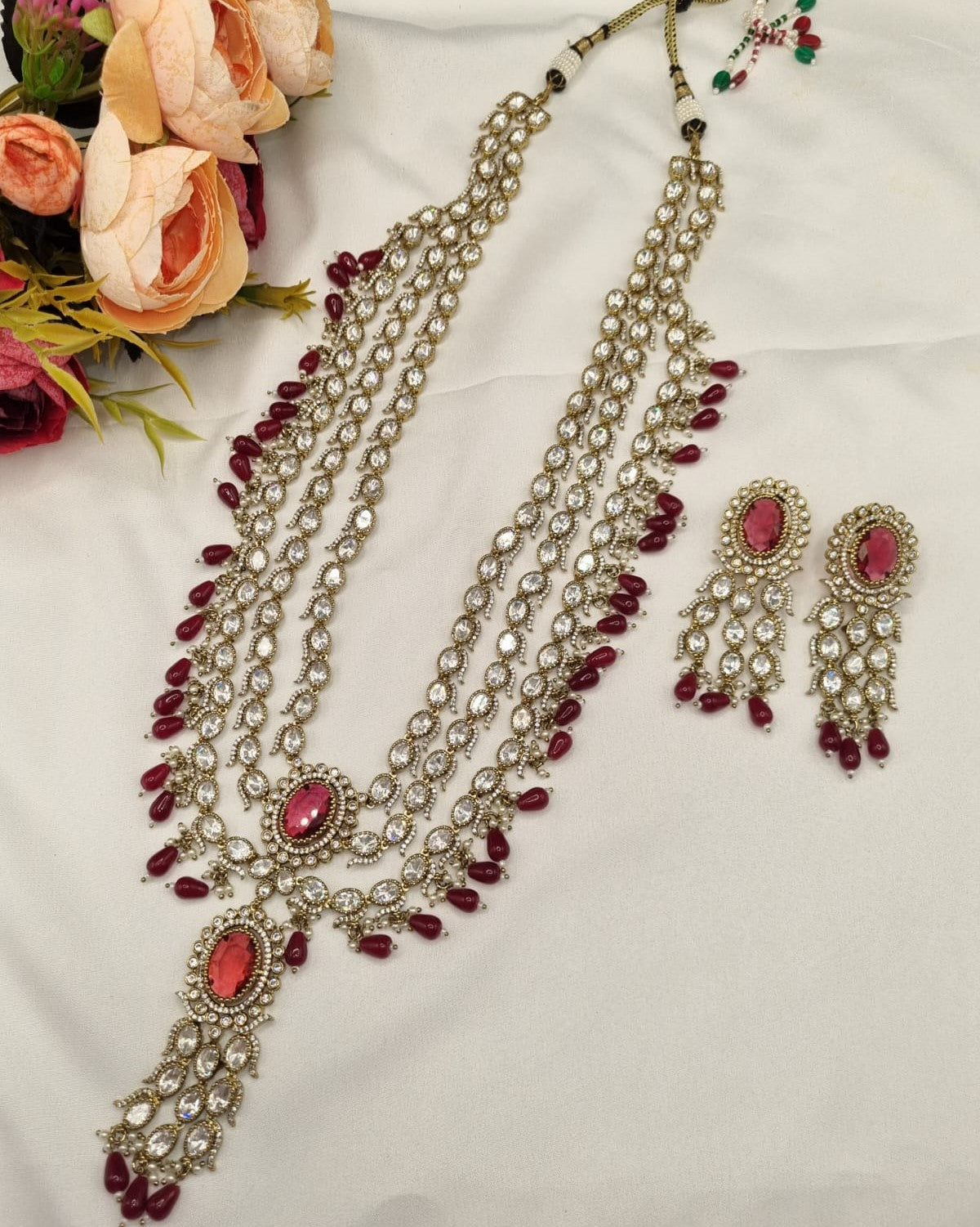 Kundan Layered Long Necklace Set