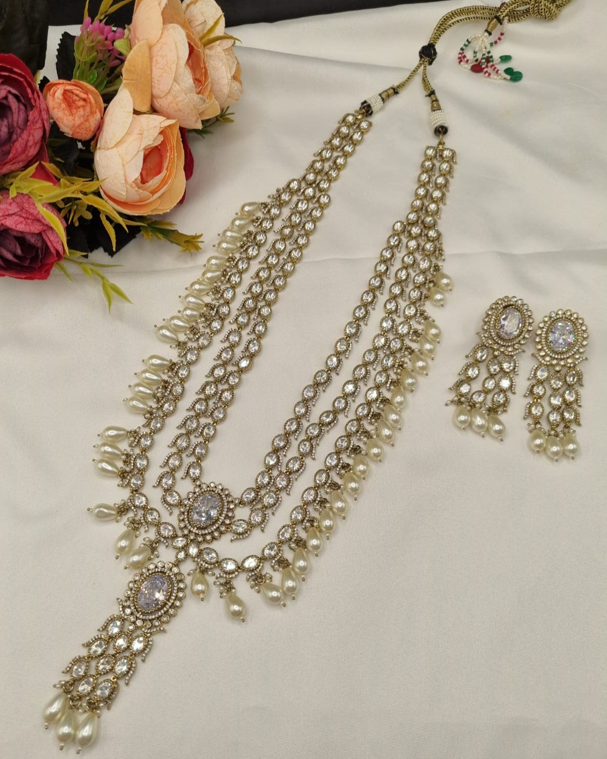 Kundan Layered Long Necklace Set