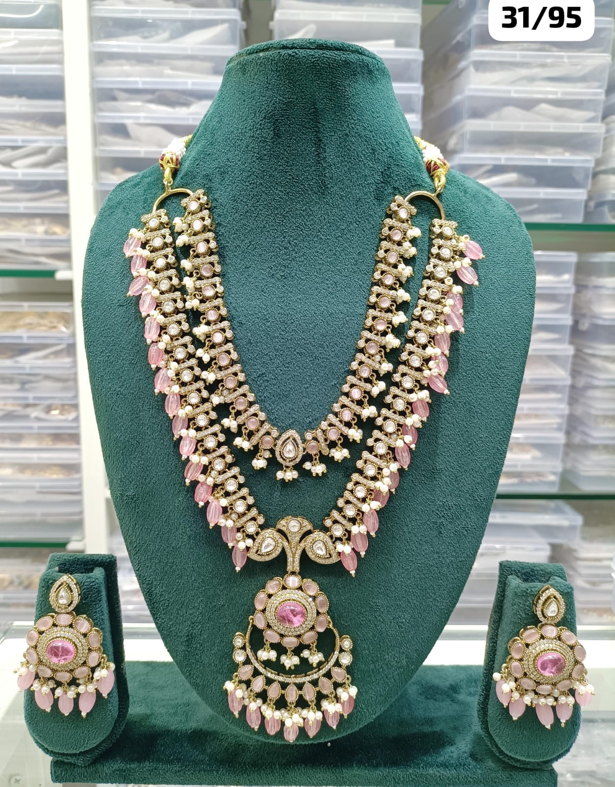 Fashionable Latest Stylish Drop And Kundan Necklace Set For Women & Girls