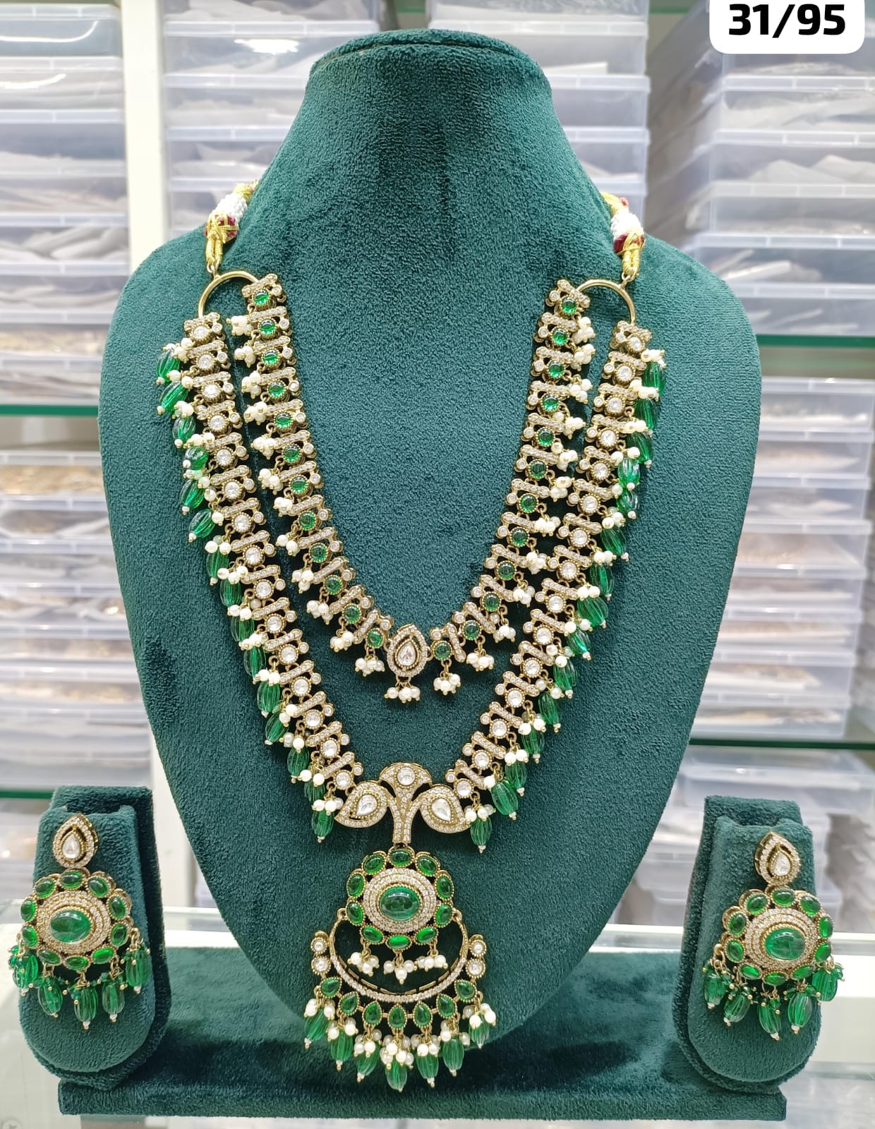 Fashionable Latest Stylish Drop And Kundan Necklace Set For Women & Girls