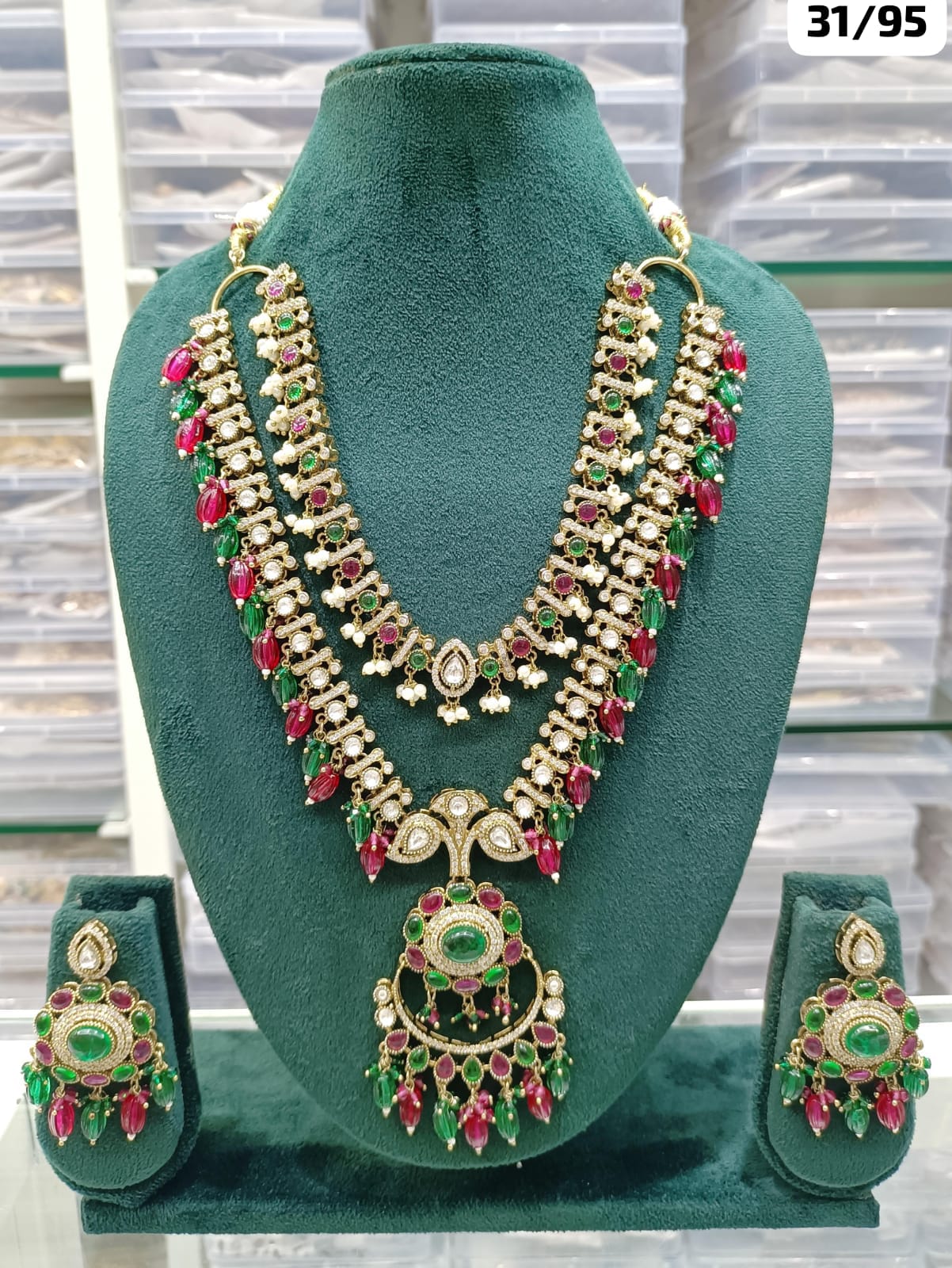 Fashionable Latest Stylish Drop And Kundan Necklace Set For Women & Girls