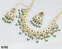 CZ Necklace Set with Earrings and Maang Tikka – Traditional Bridal Jewelry