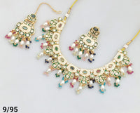 CZ Necklace Set with Earrings and Maang Tikka – Traditional Bridal Jewelry