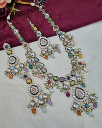Bridal Kundan Necklace Set with Maang Tikka & Earrings