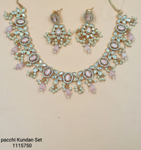Elegant Pacchi Kundan Necklace and Earring Set