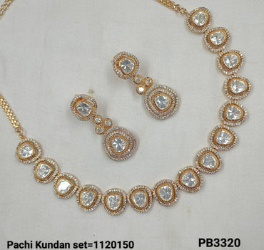 Classic Pachi Kundan Necklace Set with Matching Earrings