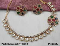 Traditional Gold Plated Pachi Kundan Necklace Set