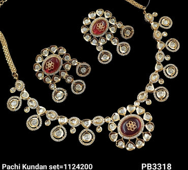 Traditional Pachi Kundan Gold Plated Necklace Set