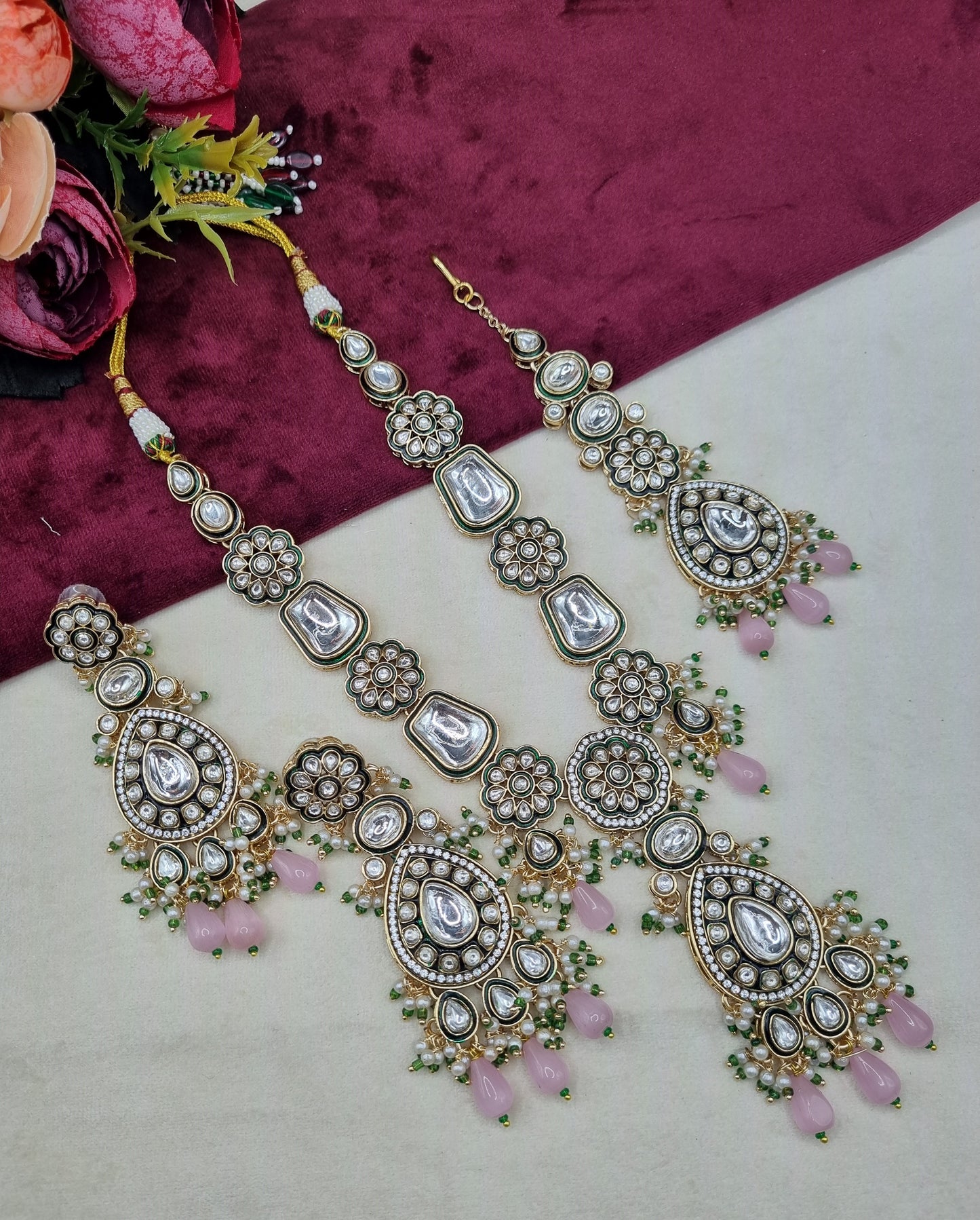 Handcrafted Royal Kundan & Meenakari Jewelry Set