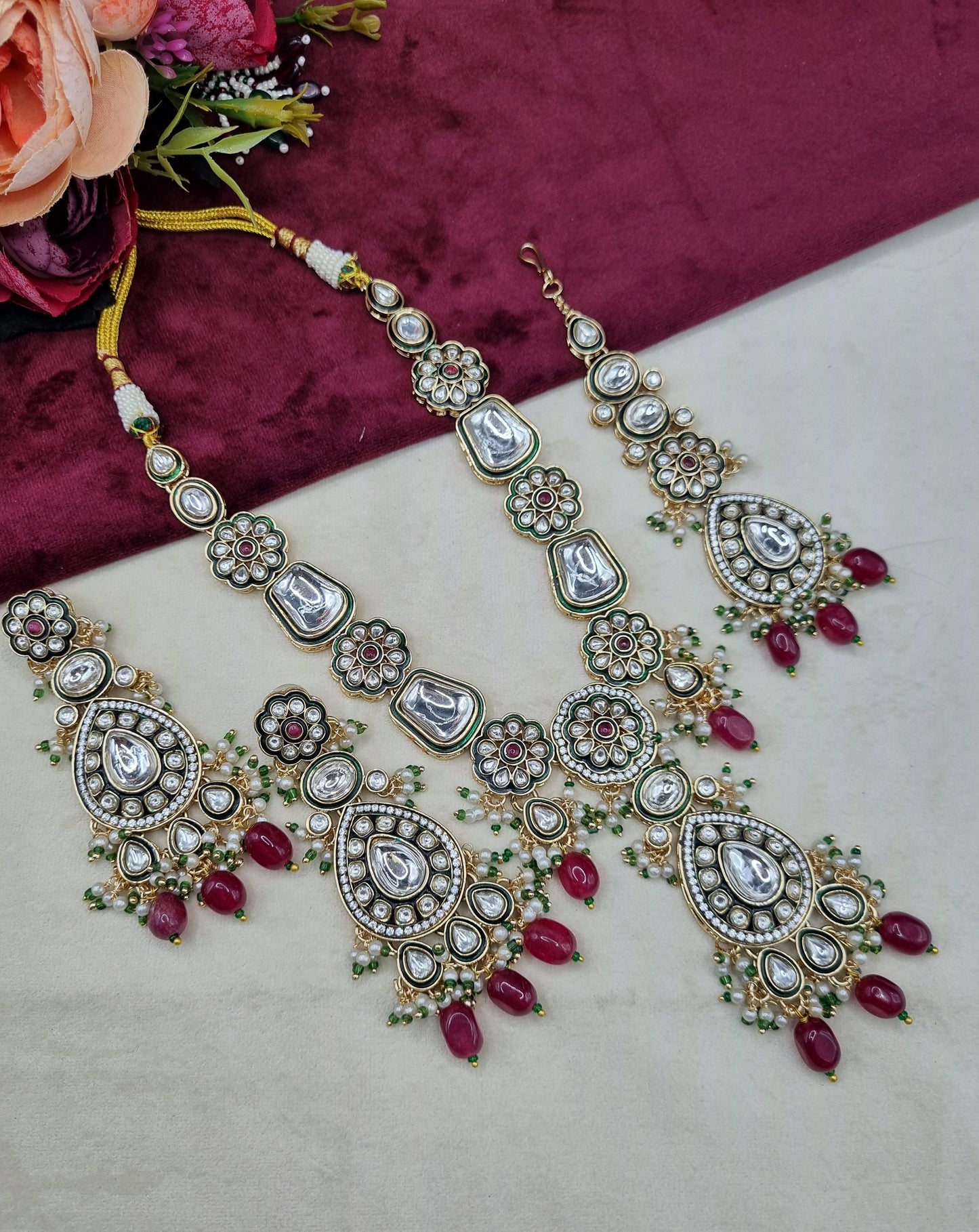 Handcrafted Royal Kundan & Meenakari Jewelry Set