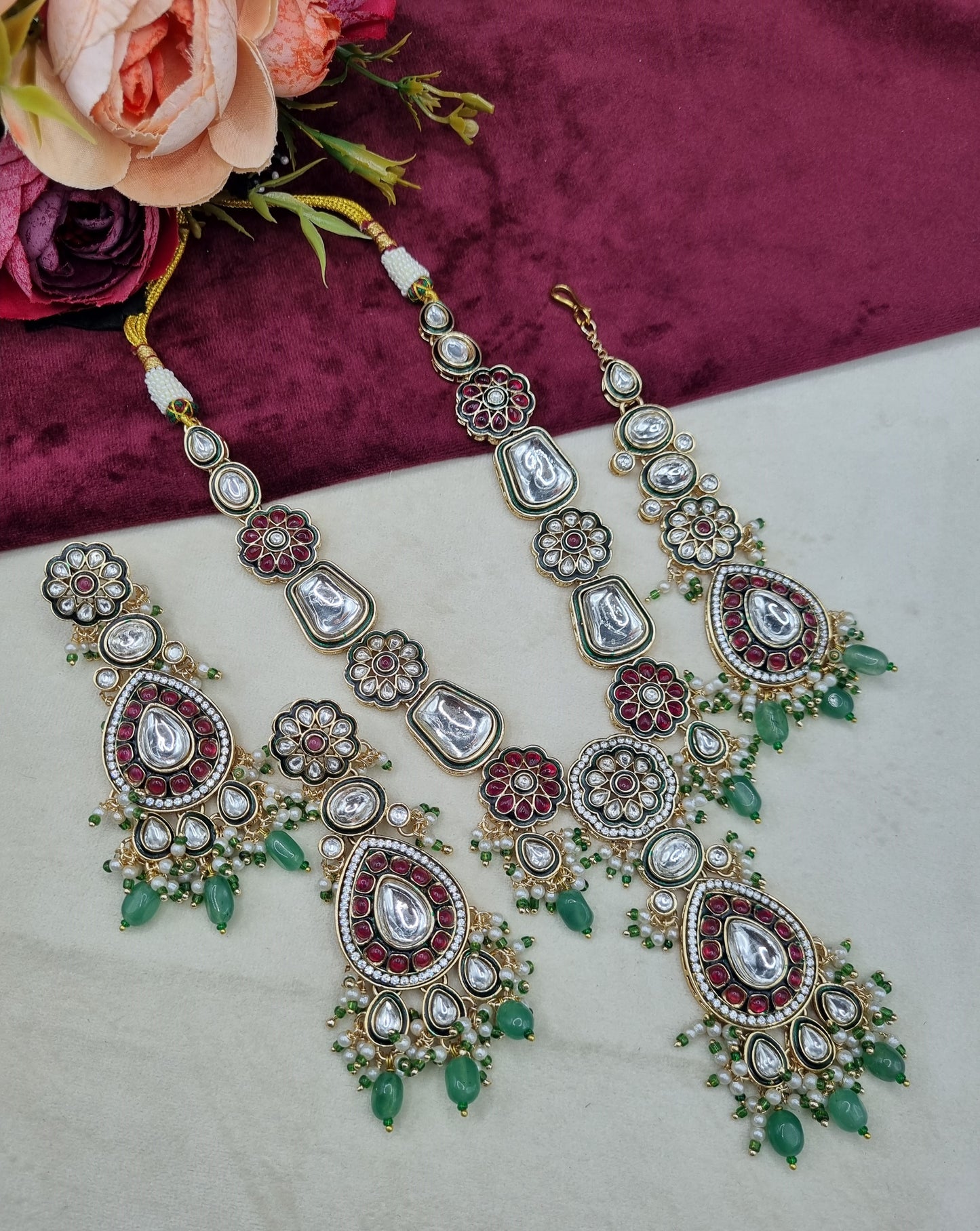 Handcrafted Royal Kundan & Meenakari Jewelry Set
