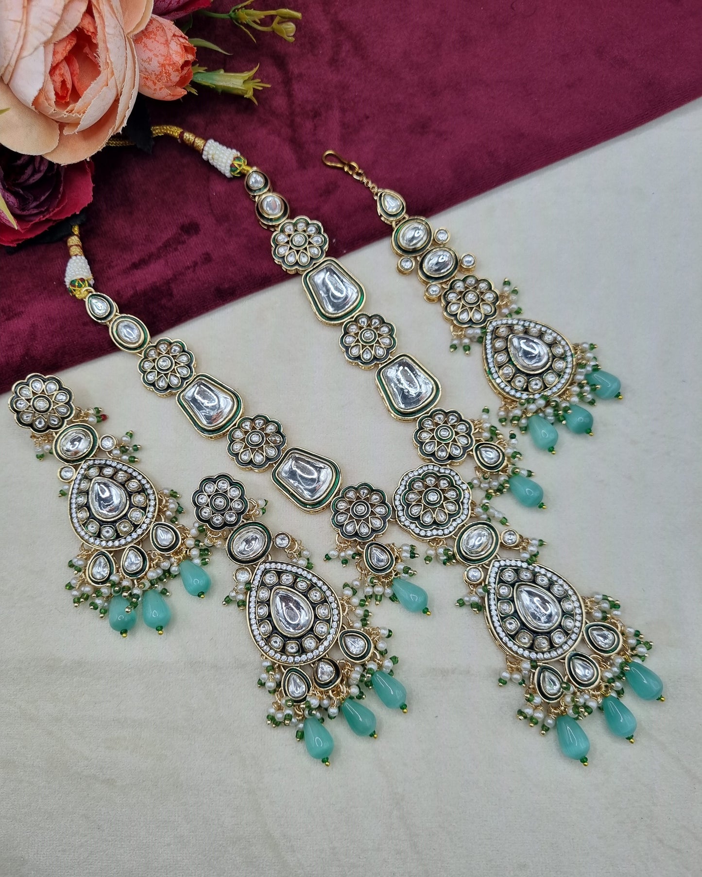 Handcrafted Royal Kundan & Meenakari Jewelry Set