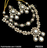 Double Layer Pachi Kundan Gold Plated Necklace Set