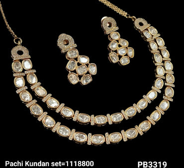 Elegant Pachi Kundan Necklace Set with Earrings – Traditional Indian Jewelry