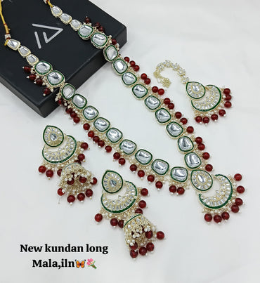 Kundan Gold Plated Long Jewellery Set