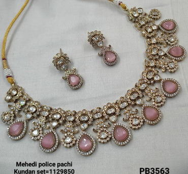 Antique Gold Plated Kundan Jewellery Set
