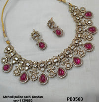 Antique Gold Plated Kundan Jewellery Set