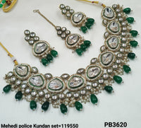 Antique Gold Plated Kundan Necklace Set